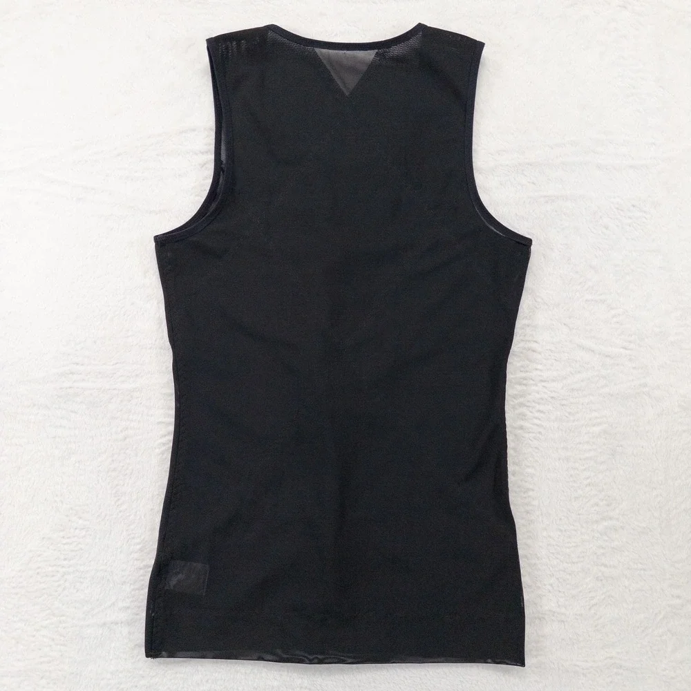 Zerobodys Mens Compression Vest Size M Black Slimming Body Shaper Zipper Tank